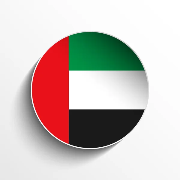 Pulsante ombra cerchio carta bandiera Emirates — Vettoriale Stock