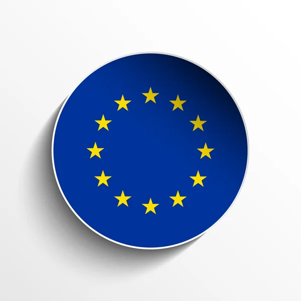 Bouton d'ombre de cercle de papier de drapeau d'Europe — Image vectorielle