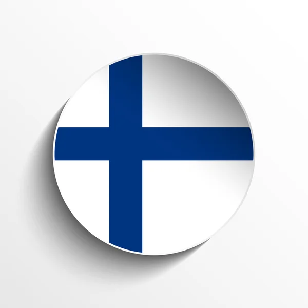 Finland vlag papier cirkel schaduw knop — Stockvector