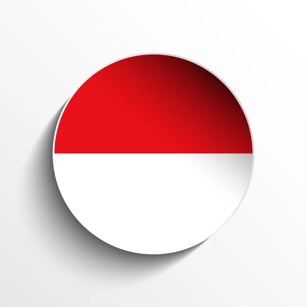 Monaco Flagge Papier Kreis Schatten-Taste — Stockvektor