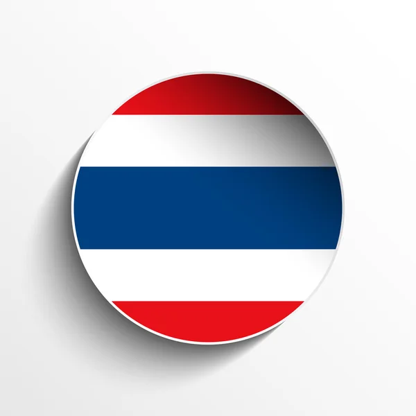 Thailand flagga papper cirkeln skugga-knapp — Stock vektor