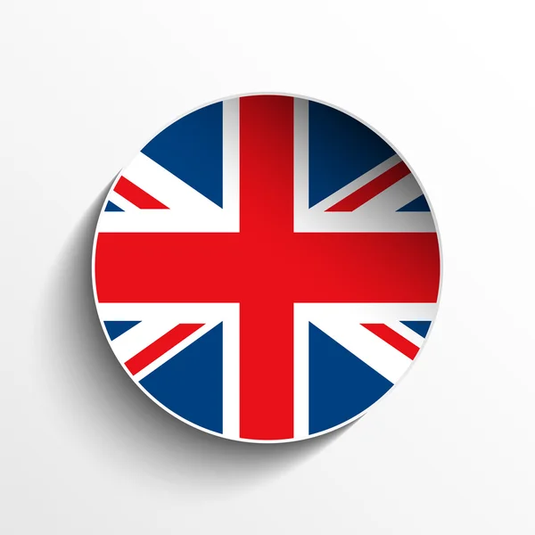 Bouton d'ombre de cercle de papier de drapeau britannique — Image vectorielle