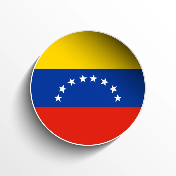 Venezuela Bandeira Papel Círculo Sombra Botão —  Vetores de Stock