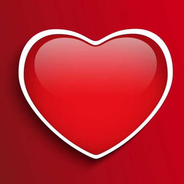 Скло червоний глянсовий серця — стоковий вектор