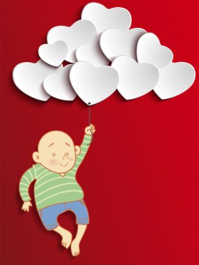 Sevgililer günü kalp çocuk balon holding