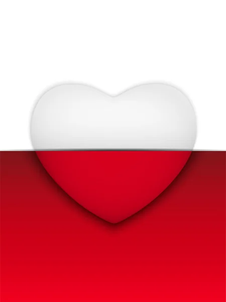 Valentinstag Herz auf weißem Hintergrund — Stockvektor