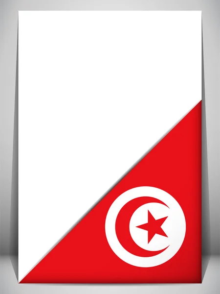 Tunisia Country Flag Turning Page — Stock Vector