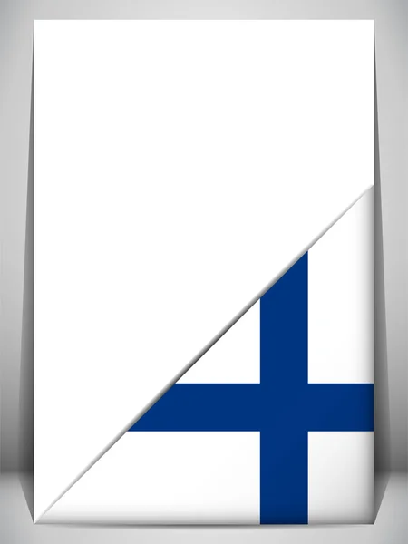 Finland landenpagina vlag draaien — Stockvector