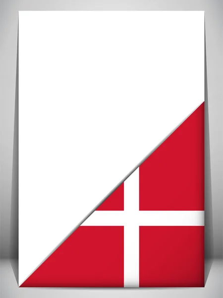 Danmark land flagga roterande sida — Stock vektor