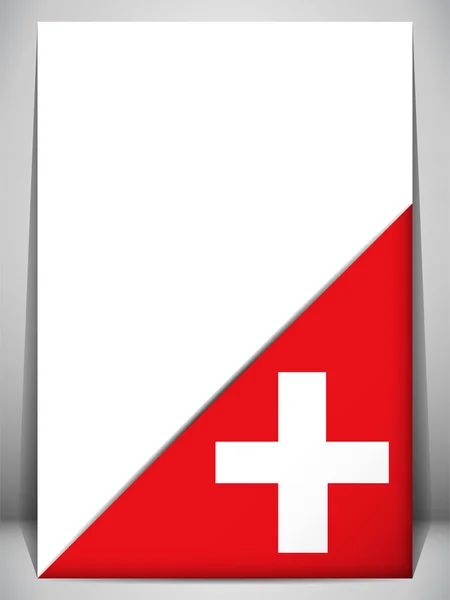 Switzerland Country Flag Turning Page — Stock Vector