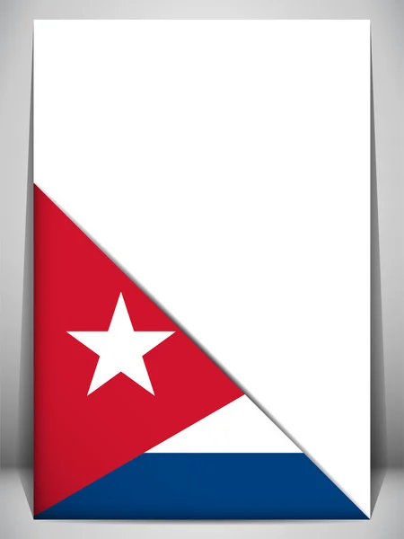 Kuba zemi vlajky otáčení stránky — Stockový vektor