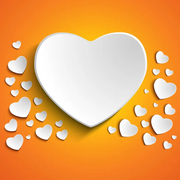 Valentine den srdce na žlutém podkladu — Stockový vektor
