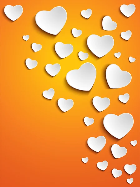 Día de San Valentín Corazón sobre fondo amarillo — Archivo Imágenes Vectoriales