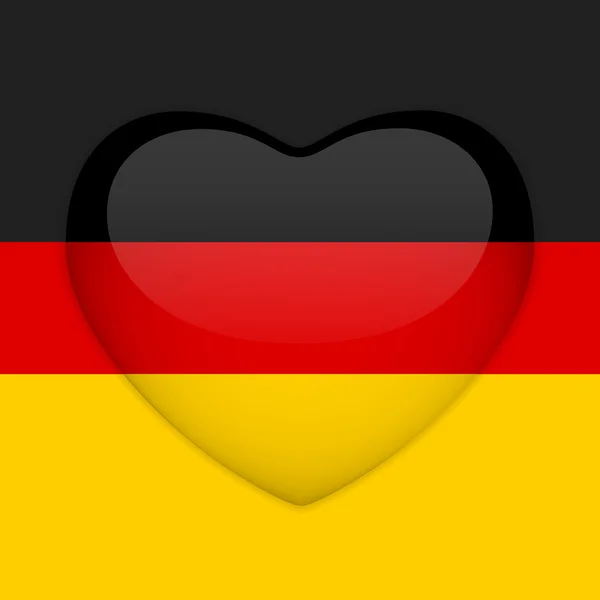 Niemcy błyszczący flaga serca — Wektor stockowy