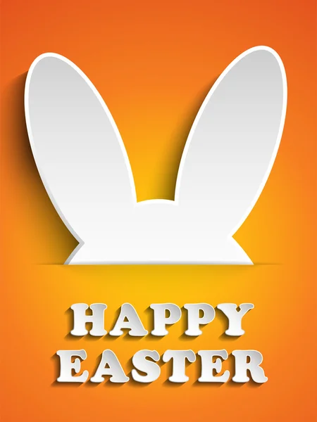 Feliz conejo de Pascua sobre fondo naranja — Vector de stock