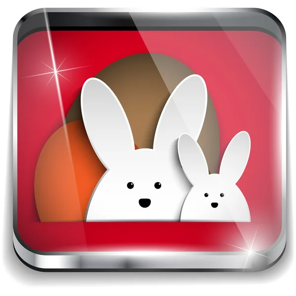 Bouton d'application brillant de Pâques heureux — Image vectorielle