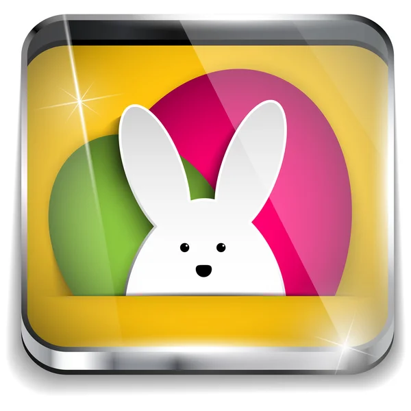 Bouton d'application brillant de Pâques heureux — Image vectorielle