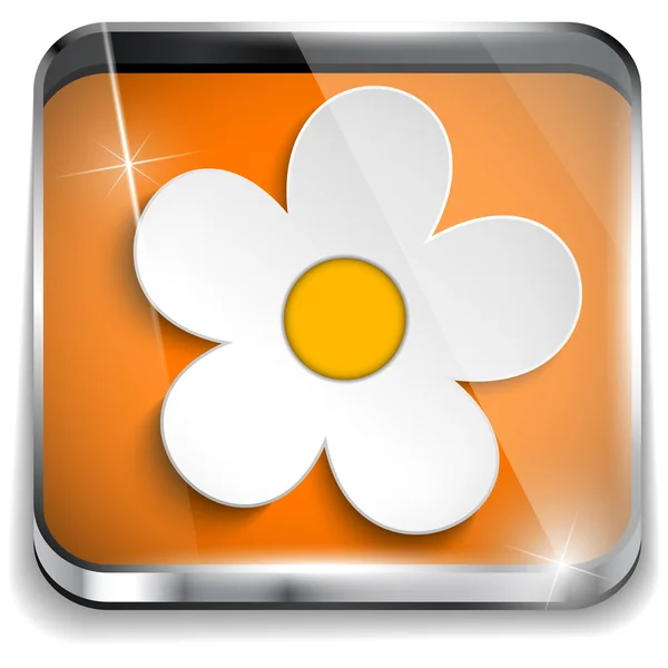 Frühlingsblume in Smartphone-Applikationsbox — Stockvektor