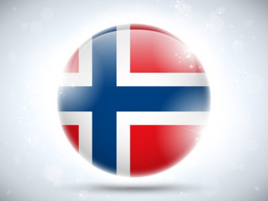 Norveç bayrağı parlak düğme