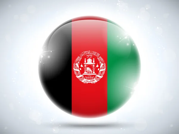 Afganistán Bandera botón brillante — Vector de stock