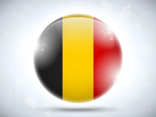 Belgium Flag Glossy Button — Stock Vector