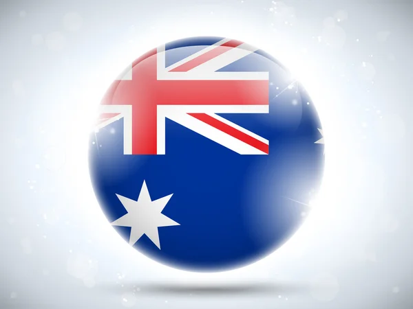 Bandera de Australia botón brillante — Vector de stock