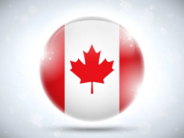 Canada Flag Glossy Button — Stock Vector