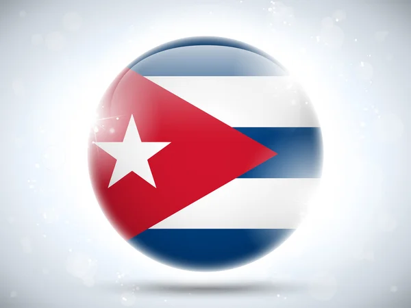 Cuba vlag glanzende knop — Stockvector