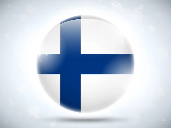 Finlande Drapeau bouton brillant — Image vectorielle