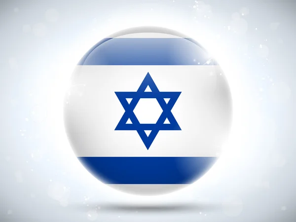 Israel Flag Glossy Button — Stock Vector