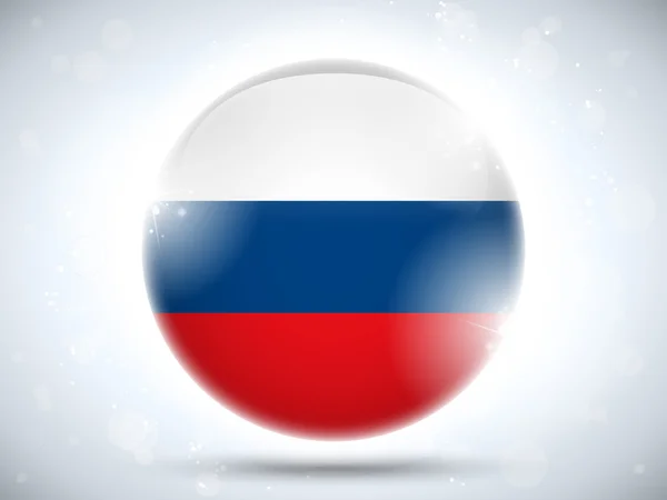 Russland flagge glänzend knopf — Stockvektor