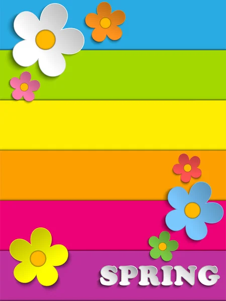 Hermosas flores de primavera arco iris fondo — Vector de stock