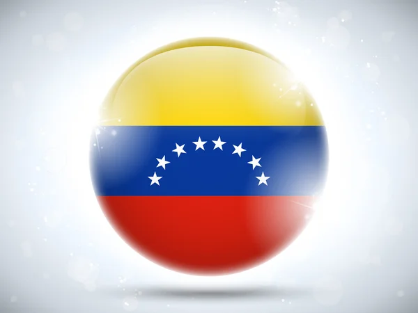 委内瑞拉国旗光泽按钮 — 图库矢量图片