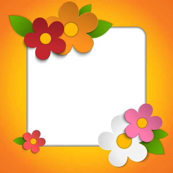 Прекрасні весняні квіти Оранжевий фон — стоковий вектор