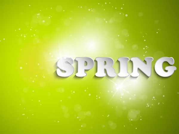 Green Spring Background With Light — Stock Vector