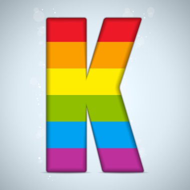 gay bayrak parlak cam alfabesi