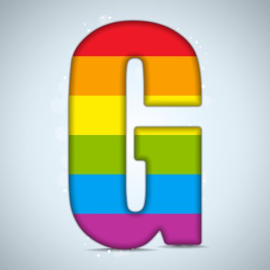 gay bayrak parlak cam alfabesi