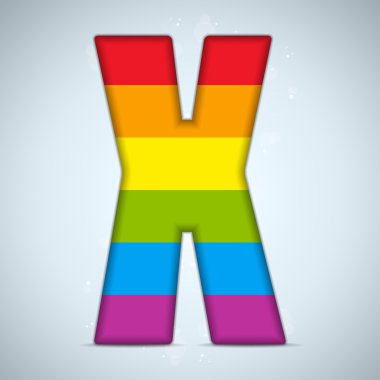 gay bayrak parlak cam alfabesi