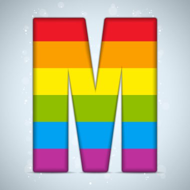 gay bayrak parlak cam alfabesi