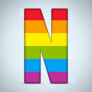 gay bayrak parlak cam alfabesi