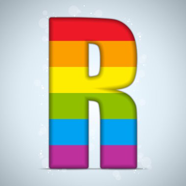 gay bayrak parlak cam alfabesi