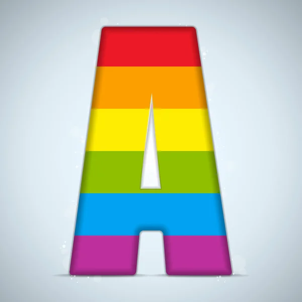 Homosexuell Flagge glänzendes Glas Alphabet — Stockvektor