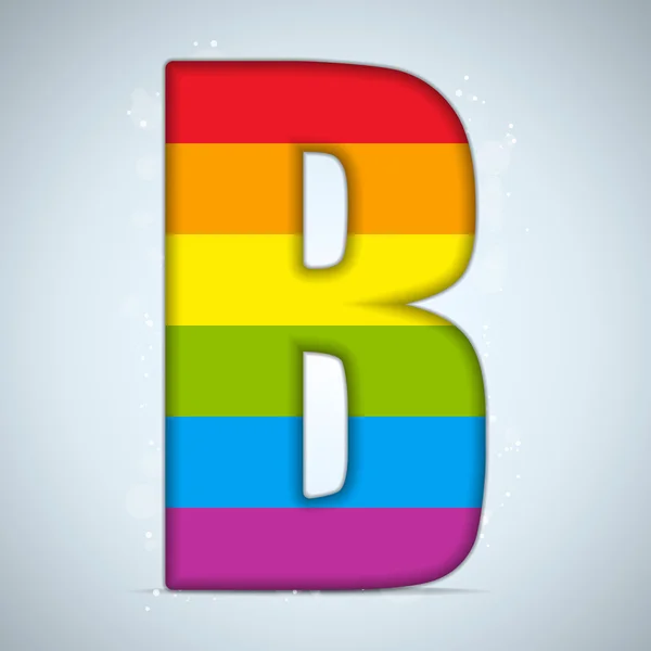 Bandeira gay alfabeto de vidro brilhante — Vetor de Stock