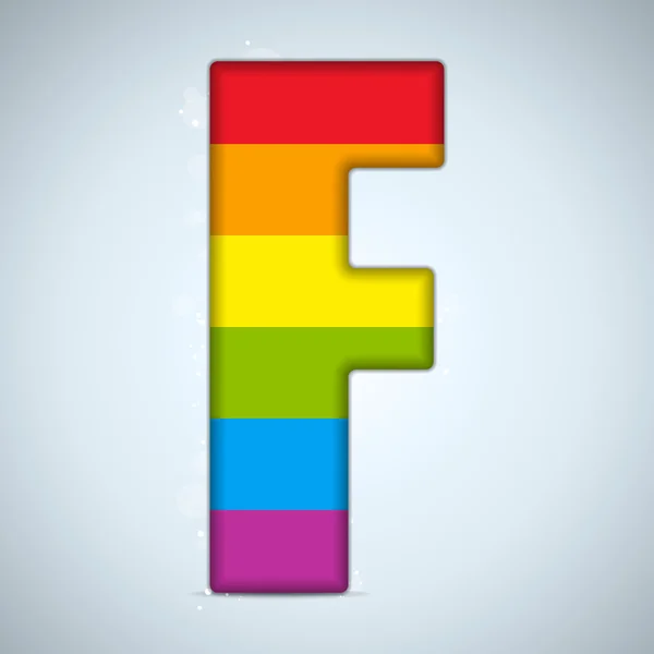 Gay Flag Shiny Glass Alphabet — Stock Vector