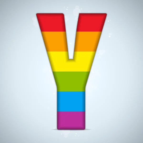 Gay Flag Alfabeto di vetro lucido — Vettoriale Stock