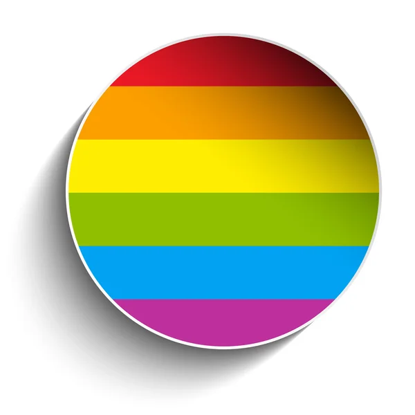 Etiqueta engomada de rayas de círculo de bandera gay — Vector de stock