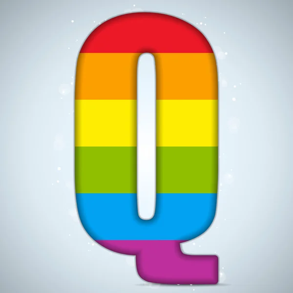 Homo vlag glanzende glazen alfabet — Stockvector