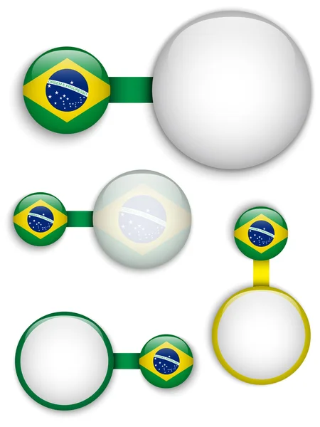 Vettore - Brasile Paese Set di Bandiere — Vettoriale Stock