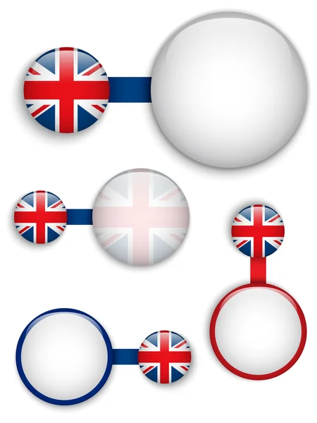 Vector - UK Country Set med banderoller — Stock vektor