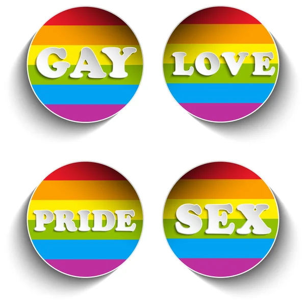 Sticker Drapeau gay cercle rayé — Image vectorielle